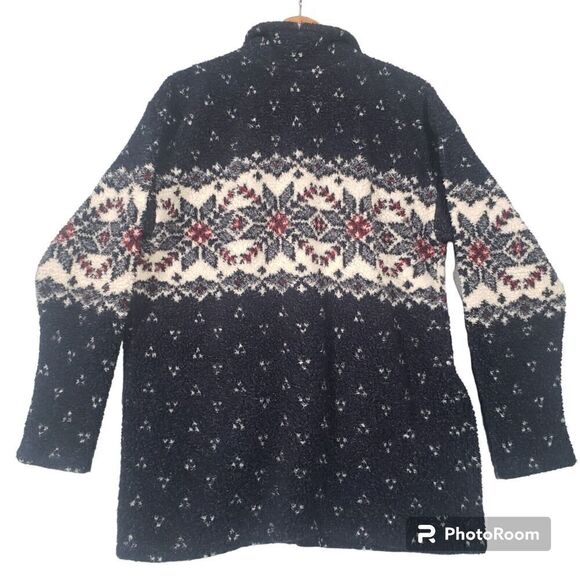 Vtg. Cenza by Palmetto's Womens Size Medium Fairisle Sweater Shacket 90's - Picture 3 of 7